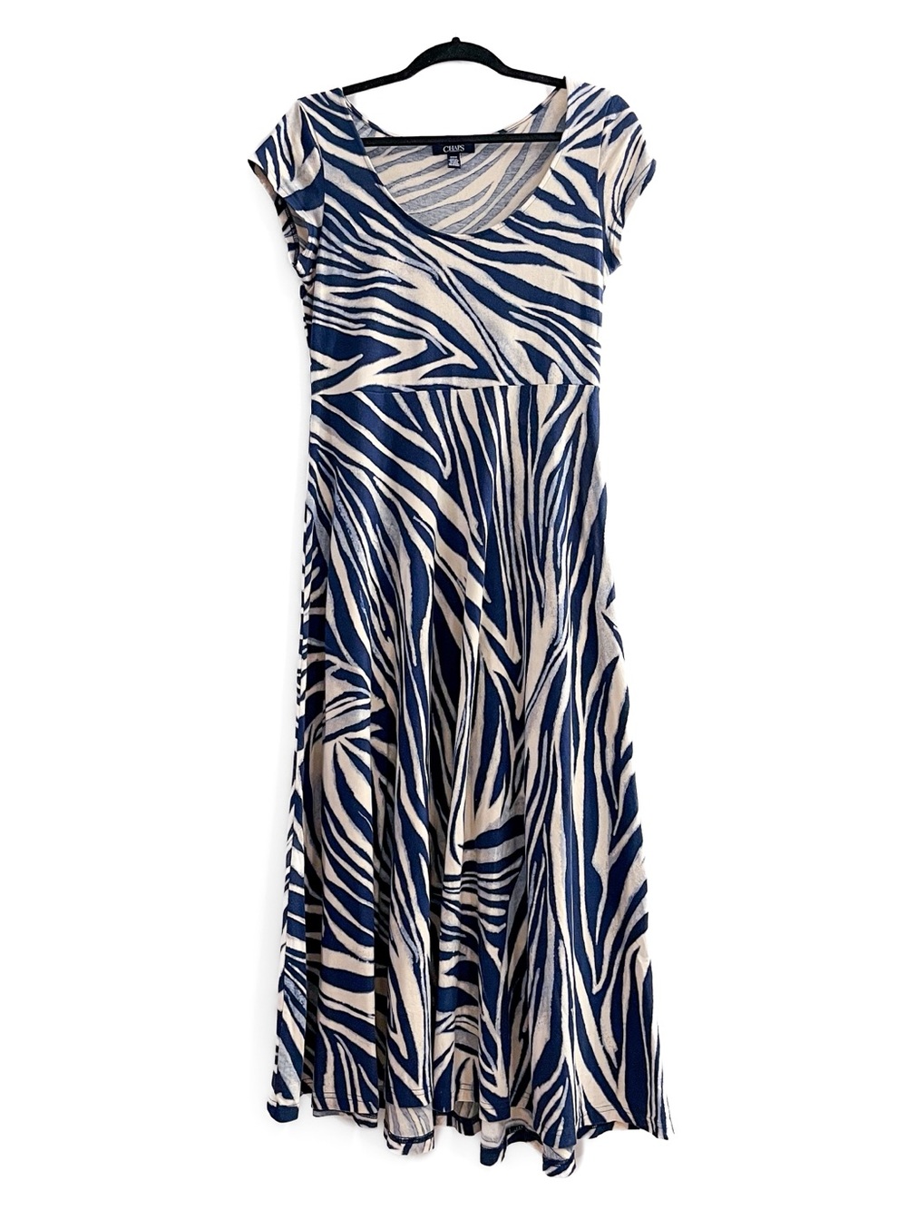 🦓 Chaps 100% Cotton Dress in Zebra / Water Marble Print 🦓